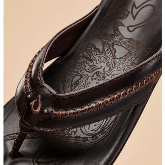 Olukai Mea Ola Men’s Leather Beach Sandals NWT Size 7 main image 5